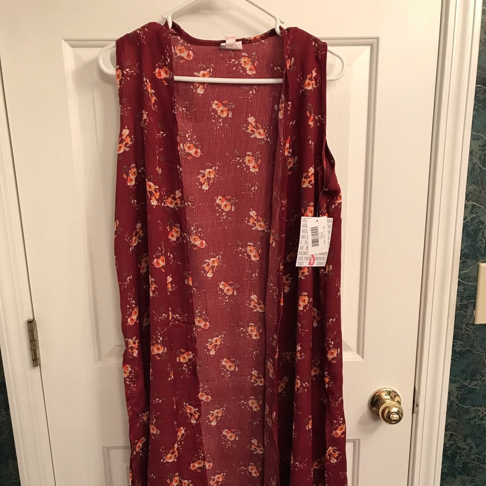 LuLaRoe Maroon Floral Joy, Small